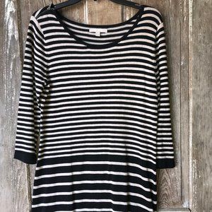 Stripped tan and black dress